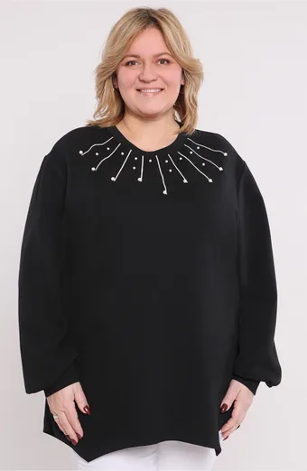 Tunica neagra cu perle