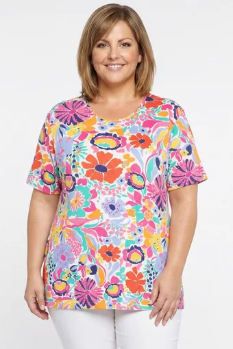 Bluză simplă cu modele colorate