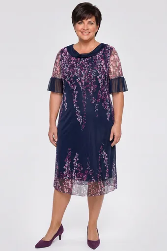 Rochie rochie cu flori bleumarin