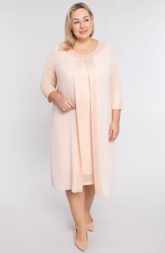 Rochie pudrată strălucitoare cu pliuri