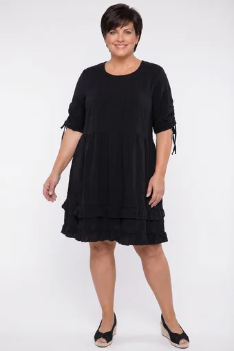Rochie neagră cu mâneci legate