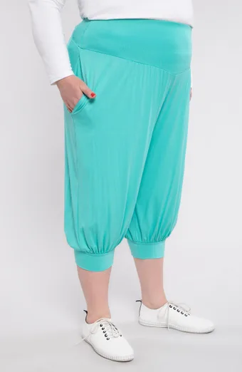 Pantaloni turcoaz cu buzunare