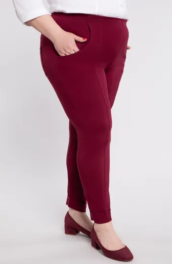 Pantaloni bordeaux cu buzunare
