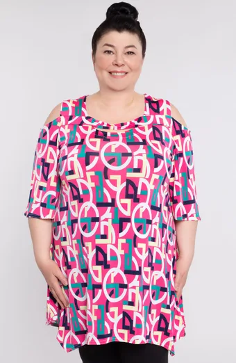 Tunica roz cu model geometric