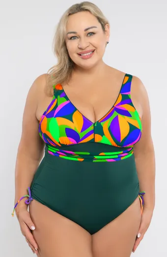 costum de baie dintr-o singură piesă cu modele geometrice