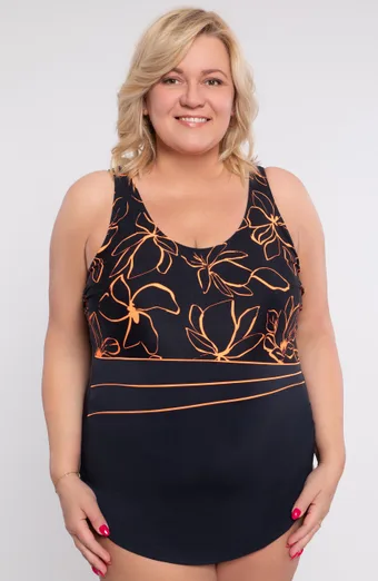 costum de baie dintr-o singură piesă cu imprimeu floral portocaliu