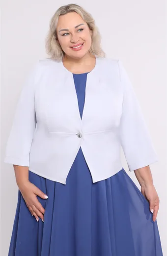 Jachetă gri deschis cu nasture decorativ
