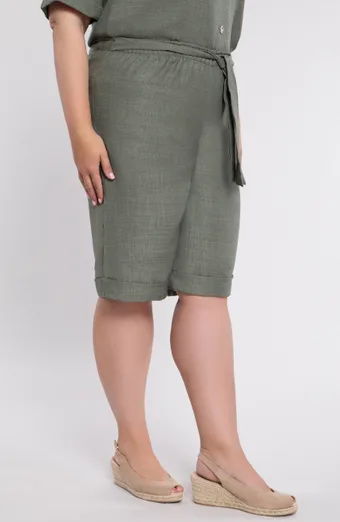 Pantaloni scurți kaki cu legături