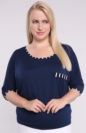 Bluză cu dungi bleumarin