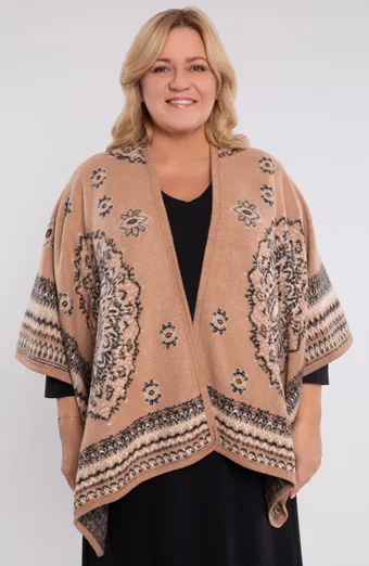 poncho bej călduros