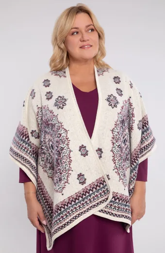 poncho alb călduros