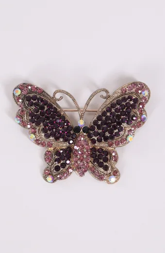 Broșă fluture violet