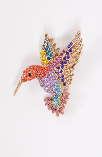 Broșă colibri colorată