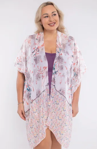 Cardigan cu flori pastelate