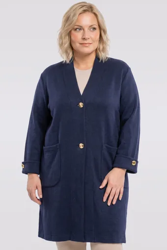 Pulover lung bleumarin