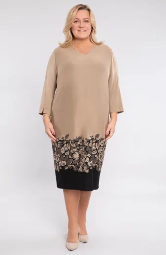 Rochie rochie cu flori bej
