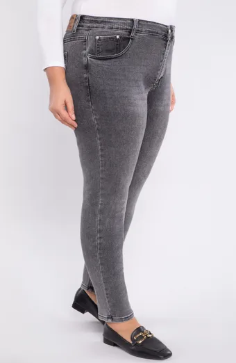 blugi gri închis, croială slim fit
