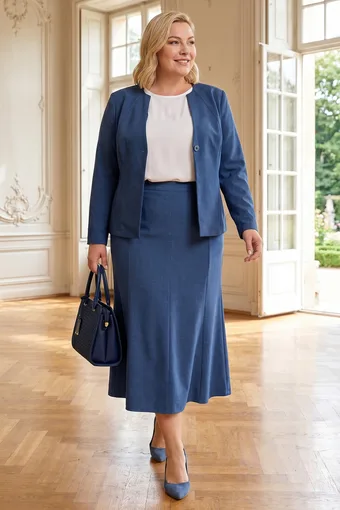 Fustă albastră de in