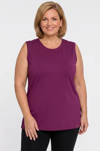 Top lung din viscoză violetă