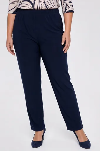 Pantaloni bleumarin din material moale tricotat