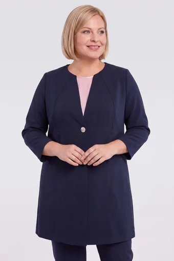 Palton elegant bleumarin