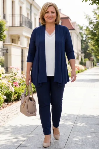 cardigan din viscoză bleumarin