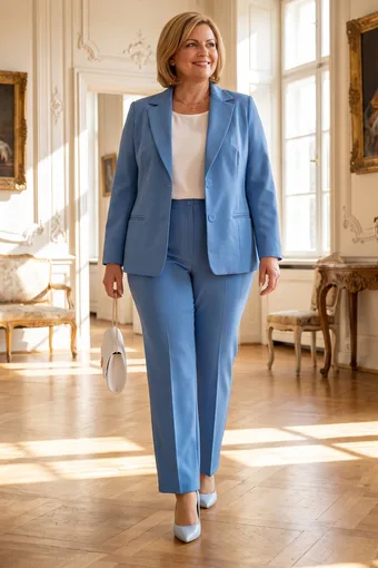 Costum elegant albastru