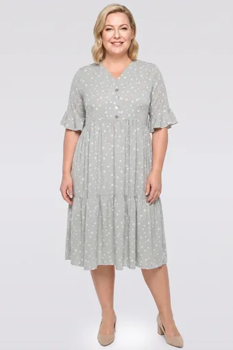 Rochie verde deschis cu buline albe