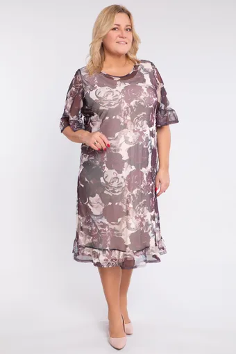 rochie cu flori gri și roz