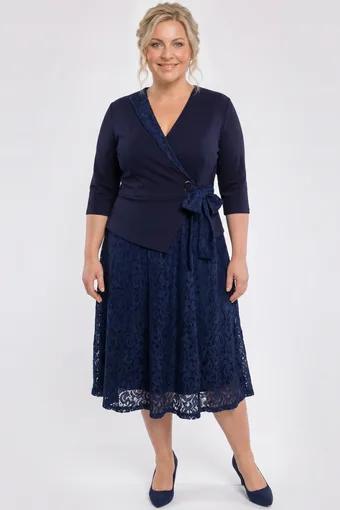 Rochie bleumarin cu broderie
