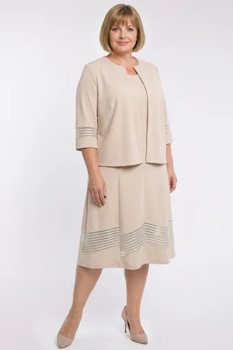 Set cu rochie și jachetă cu fir auriu