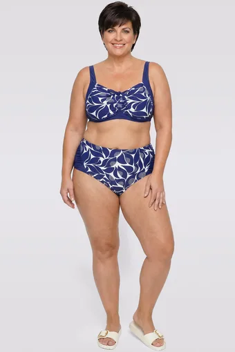 Costum bleumarin din două piese cu imprimeu
