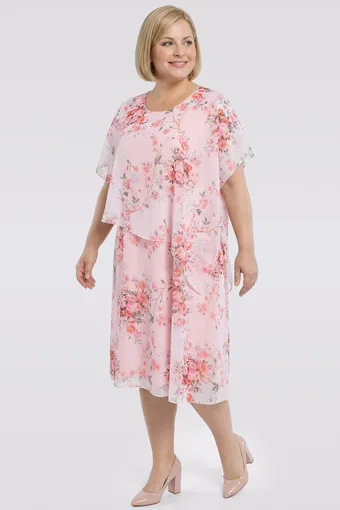 rochie cu flori roz deschis