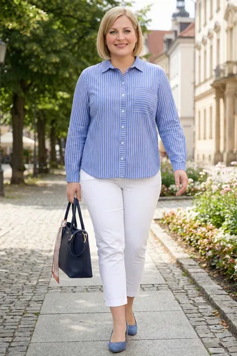 cămașă cu dungi albastre
