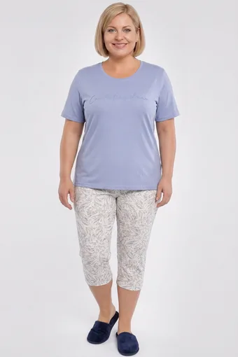 pijama violet deschis cu imprimeu
