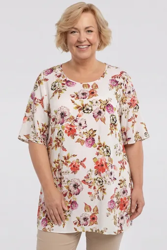 Tunică florală bej
