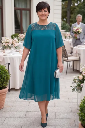 Rochie verde cu dantelă