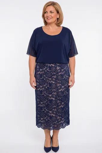 Rochie bleumarin cu căptușeală bej