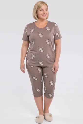 pijama maro deschis cu trandafiri