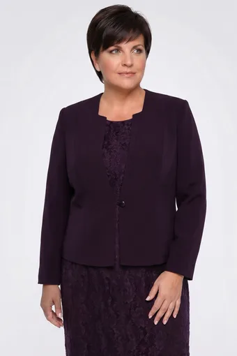 sacou violet închis cu nasture