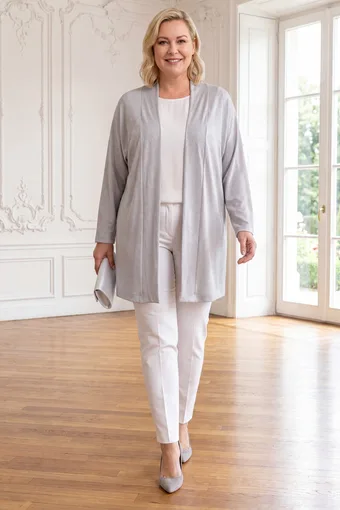 cardigan argintiu