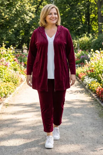 Trening de velur bordo