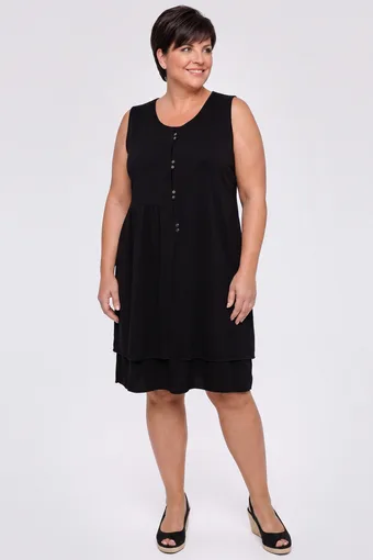 Rochie neagră cu nasturi