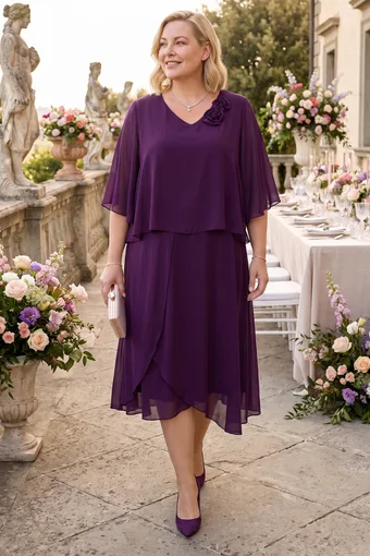 Rochie mov cu un trandafir