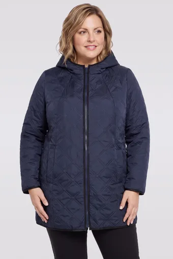 jachetă bleumarin cu matlasare decorativă
