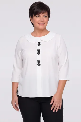 Bluză albă cu broderie decorativă