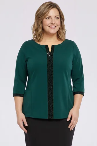 Bluză verde cu inserții verzi în model