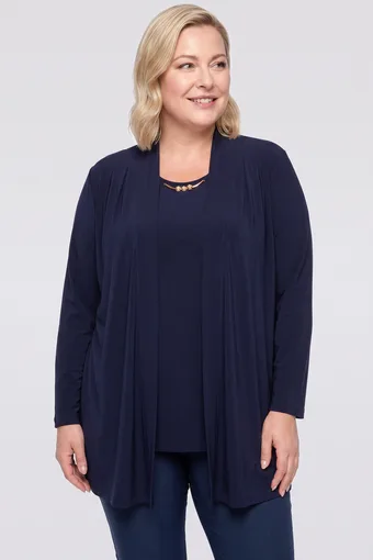 Tunică bleumarin cu cardigan