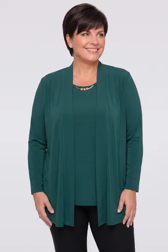 Tunică verde cu cardigan