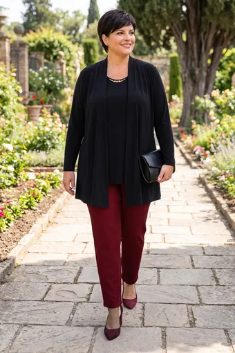 Tunică neagră cu cardigan